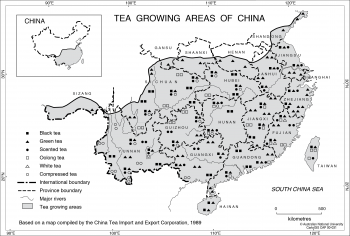 China tea areas - 1989