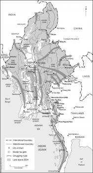 Myanmar (Burma) smuggling routes 
