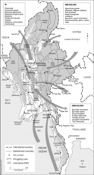 Myanmar (Burma) smuggling routes & smugglers