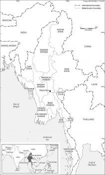 Myanmar with inset