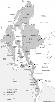 Myanmar (Burma) - states and regions