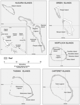 Carteret, Green, Mortlock, Nuguria and Tasman Island Groups