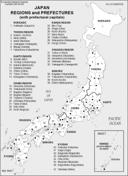 Japan - Regions and Perfectures