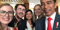 Image: ANU alumni and members of the Australia-Indonesia Youth Association meeting with President Joko Widodo in Parliament House, Canberra, February 2020